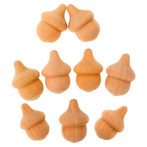 Acorns Tray for Crafts Unfinished Art bin Bowls Real Driftwood Sensory supplies-20 Pcs Wooden Acorns Unfinished Doll DIY Crafts Wooden Peg Doll Home