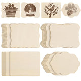60 PCS Unfinished Wood Cutouts for Crafts Blank Irregular Wooden Slices Natural Wood Cutouts Ornaments for DIY Crafts, Coasters, Home Decorations, AWIZOM