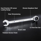 WORKPRO 7-Piece Ratcheting Combination Wrench Set, 72 Teeth, Combo Ratchet Wrenches Set with Roll Up Pouch, SAE 5/16"-11/16" WORKPRO