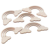 Uniquer 20Pcs Rainbow Wood DIY Crafts,Cutout Rainbow Unfinished Wood Slices,Rainbow Unpainted with Hemp Rope for Birthday Christmas Party Decoration Uniquer
