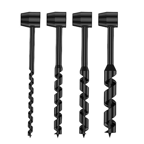 4 Pcs Hand Auger Wood Drill,Bushcraft Gear Hand Auger Drill Survival Tools Scotch Eye Wood Auger Hand Drill Bushcraft Auger Tool for Akorbom