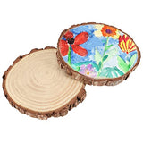 14 PCS 6.3-6.7 Inch Natural Wood Slices, 3/5 Inch Thick Unfinished Wood Slices for Crafts, Wedding, Decoration, Painting MUKCHAP