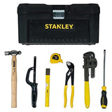 STANLEY PLUMBER-KIT All-in-One Kit for Home&DIY Use (8-Pieces) - Includes Pipe Wrench, Water Pump Plier, Ball Pein Hammer, Screwdriver, Chisel, Stanley