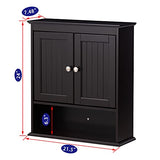 Spirich Bathroom Cabinet Wall Mounted, Wood Hanging Cabinets with Doors and Shelves, Medicine Cabinet Over The Toilet, Espresso Spirich