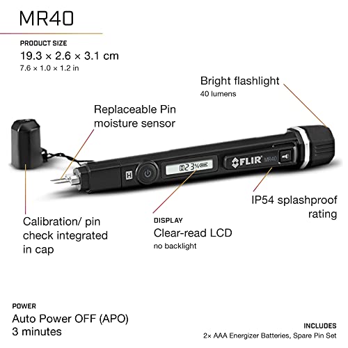 FLIR MR40 - Moisture Pen - with Built in 40 Lumens Flashlight FLIR