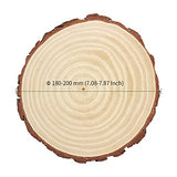 PINGEUI 10 Piece 7-8 Inch Natural Wood Slices, Unfinished Natural Wood Tree Slices with Bark, Large Round Tree Wood Discs Wooden Circles Tree Bark PINGEUI