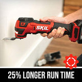 SKIL PWRCore 12 Brushless 12V Oscillating Tool Kit with 40pcs Accessories, Includes 2.0Ah Lithium Battery and PWRJump Charger - OS592702, Red Skil