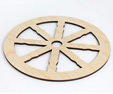 Colonial Style Wagon Wheel Unfinished Wood Laser Cut Out Cutout Shape Crafts Sign DIY Ready to Paint or Stain Texan Wood Crafts