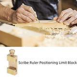 AYNEFY Woodworking Ruler Positioning Adjuster Scribing Locator, Ruler Stops Fences Woodworking Scribing Steel Ruler Positioning Block Angle Line AYNEFY