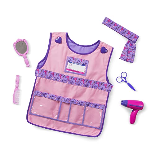 Melissa & Doug Hair Stylist Role Play Costume Dress-Up Set (Frustration-Free Packaging) Purple 17" x 21" x 5", for Children Age : 3+ - WoodArtSupply