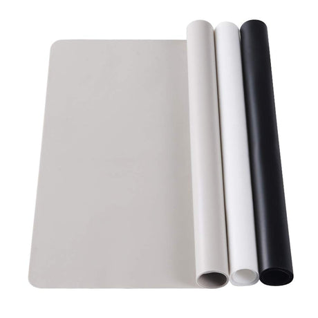 TDHDIKE 3 Pack Large Silicone Sheets for Crafts, Liquid, Resin Jewelry Casting Molds Mat, Silicone Placemat. Black & Gray & Beige (15.7 x 11.8 inch TDHDIKE