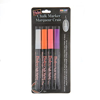Uchida of America Uchida, 482-4H, 4 Piece, Bistro Fine Line Chalk Marker Set, Fluorescent Colors