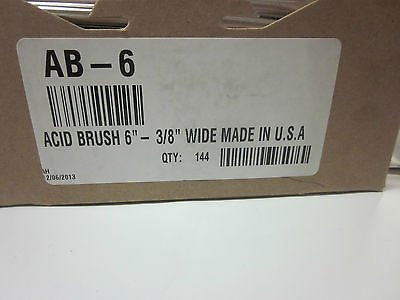 LOT of ~ 24~6" L 3/8" Wide Metal Handle Acid Brushes Brush Made in The USA Unknown