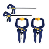 IRWIN QUICK-GRIP Clamps, 4 Piece Set with Bar Clamps, 4-1/4", Handi Clamps, 2" (IRHT83222) IRWIN