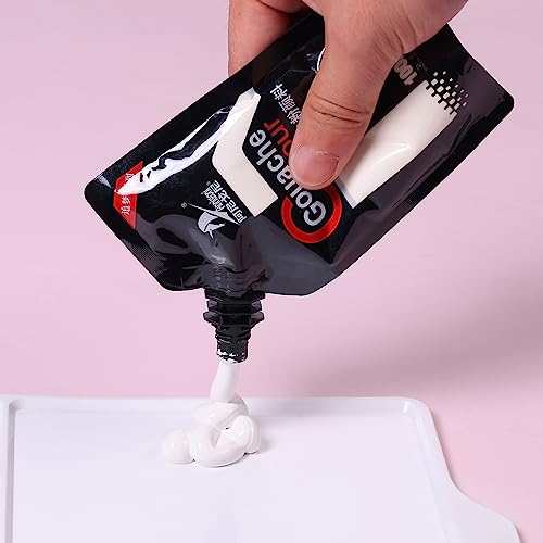 Gouache Paint, White Color 100 ml Non-Toxic Gouache for Canvas and Paper, Gouache Opaque Watercolor Painting Perfect Art Supplies for Artists, Henyiewl