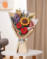 Rowood Artifical Flowers,Wooden Flower Bouquet Building Sets for Adults,Botanical Collection,Unique Home Decor,Gift for Women/Mom/Her/Him on Birthday RoWood