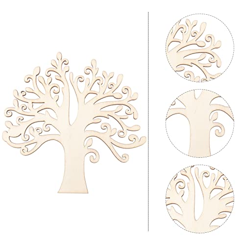BESPORTBLE 10pcs Thankful Wood Tree Shape Ornaments Unfinished Family Tree Cutouts Unfinished Wood Cutout Stencils for Painting on Wood Unfinished BESPORTBLE
