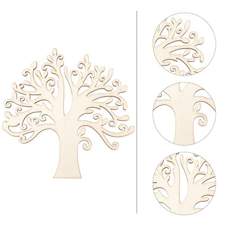 BESPORTBLE 10pcs Family Tree Wood Cutout Blank Wooden Tree Embellishments for DIY Crafts Decoration BESPORTBLE