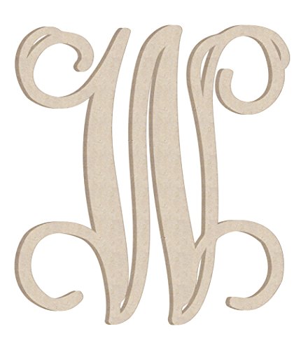 3 Inch Wooden Vine Monogram Letter W Blank Craft, Unfinished Wood ...