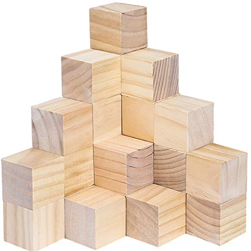 HOZEON 60 PCS 2 Inches Wooden Cubes, Natural Unfinished Wood Blocks, Strong and Durable Wood Square Blocks for Painting, Puzzle Making, Decorating, - WoodArtSupply