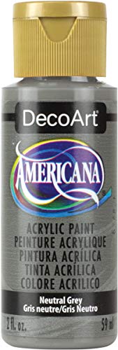 DecoArt Americana Acrylic Paint, 2-Ounce, Neutral Grey - WoodArtSupply