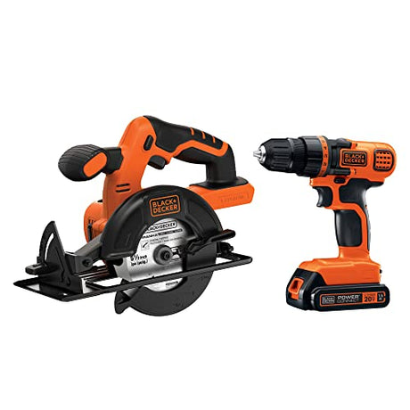 BLACK+DECKER 20V MAX* POWERCONNECT Cordless Drill/Driver + Circular Saw Combo Kit (BD2KITCDDCS) BLACK+DECKER