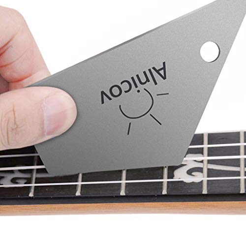 Alnicov Stainless Steel Guitar Fret Crowning File, Fret Rocker, Fingerboard Protectors Set Fret Leveling Grinding Tool Kit for Luthier and Guitar Alnicov