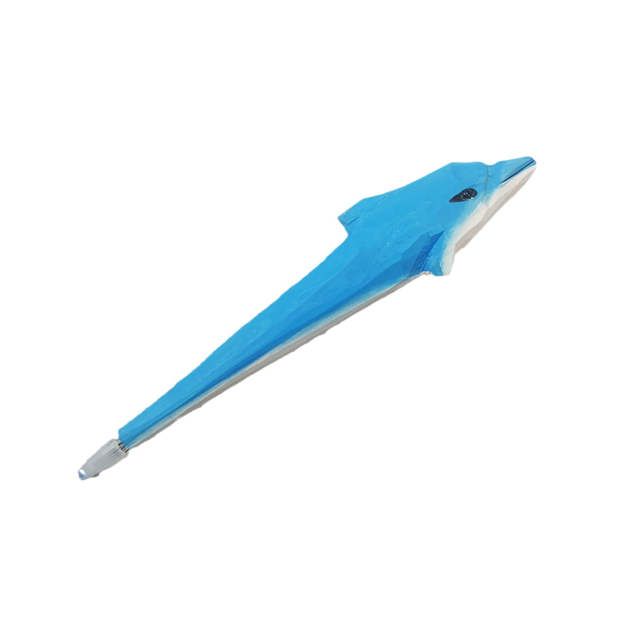 1PCS Handmade Wood Carved Animal Gel Pen with 3 PCS Refills | Blue Dolphin, Creative Hand Crafted Pen School Office Supply, Fun Novelty Writing Pen, Generic