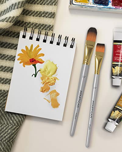 MyArtscape Paint Brush - Set of 15 Art Brushes for Watercolor, Acrylic & Oil Painting - Short Handles - WoodArtSupply