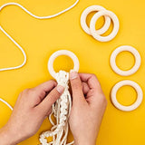 20 Pack Unfinished Natural Wood Rings for Crafts, Macrame Projects, Jewelry Making, DIY Pendant Connectors (2.1 in) Juvale