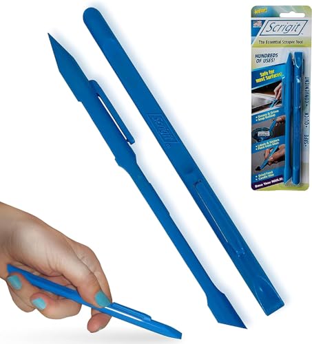 Scrigit Scraper No-Scratch Plastic Scraper Tool, 2 Pack - The Handy Multi-Use Scraping Tool for Removing Food, Labels, Stickers, Paint, Grease - Easy Scrigit