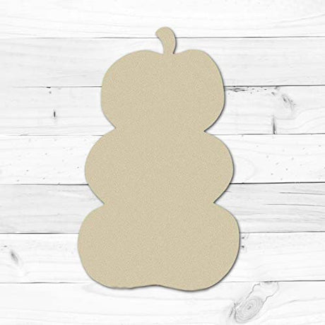 18'' x 1/4'' Wooden Triple Stacked Pumpkin Shape, Unfinished Wood Craft, Build-A-Cross beige 1-4 18S1N30 Generic