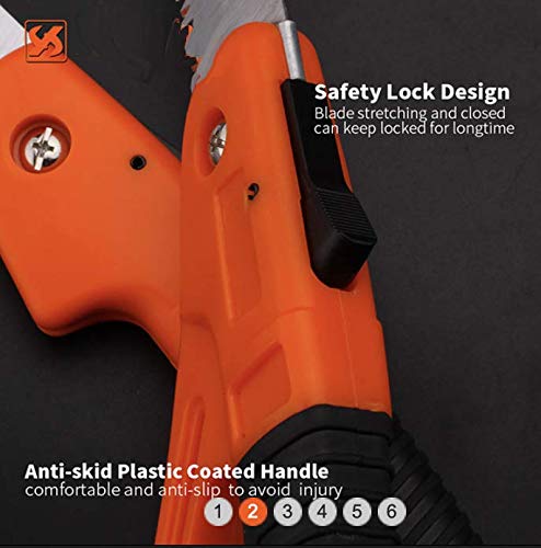 Edward Tools 7” Folding Saw - Heavy Duty Harden Triple Razor Tooth Steel - Hand Saw for Camping, Pruning, Backpacking, Survival, Outdoors, Gardening, Edward Tools