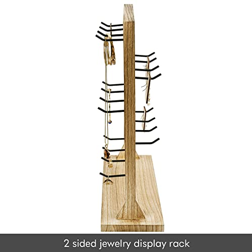 Ikee Design Wooden Jewelry Display Rack with 20 Removable Metal Hooks, Earring Card Display Holder Stand with Hooks, Earring Display Stand for Ikee Design