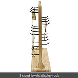 Ikee Design Wooden Jewelry Display Rack with 20 Removable Metal Hooks, Earring Card Display Holder Stand with Hooks, Earring Display Stand for Ikee Design