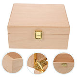 VOSAREA 1pc High-end Storage Wooden Box Wood Diy Craft Case Wooden Jewelry Wood Holder Jewelry Organizer Tray Unfinished Wooden Case Storage Cubes VOSAREA