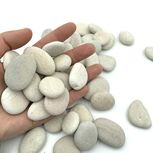 lifetop 50pcs Tiny White Painting Rocks DIY Rocks for Painting Detail-Painting Smooth Surface Stones,Arts and Crafts ，0.7 to 1.0 inches ，So Small