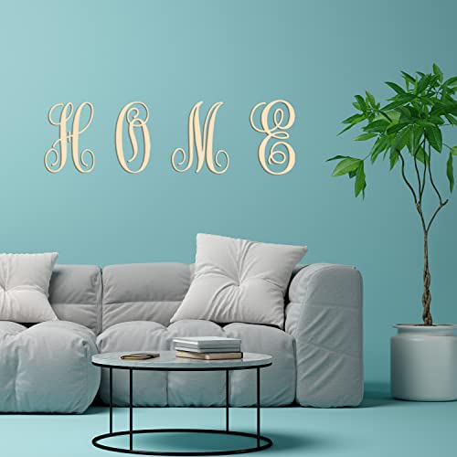 Cursive Wooden Letters A for Wall Decor 14 Inch Large Wooden Letters Unfinished Monogram Wood Letter Crafts Alphabet Sign Cutouts for DIY Painting