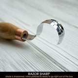 BeaverCraft Hook Knife Wood Carving SK2 Long Knives Spoon Carving Tools 1.2'' Long Handle 12'' Spoon Knife Wood Carving Tools Bowl Kuksa Carving Tool BeaverCraft