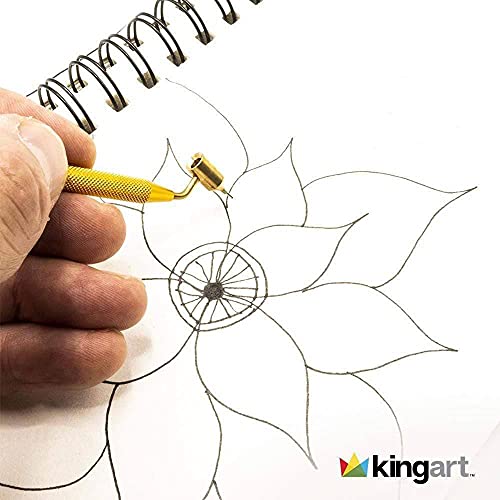 KINGART Fine Line Painting Pen 0.5mm Fine Line Brass Tips. Fluid Writer Paint Applicator Pen with Reservior, Prefect Tool for Drawing Lines, KINGART