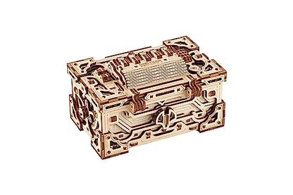 Wood Trick Enigma Chest Lock Puzzle Box Wooden 3D Puzzles for Adults and Kids to Build - Engineering DIY Project Mechanical Model Kits for Adults Wooden Models
