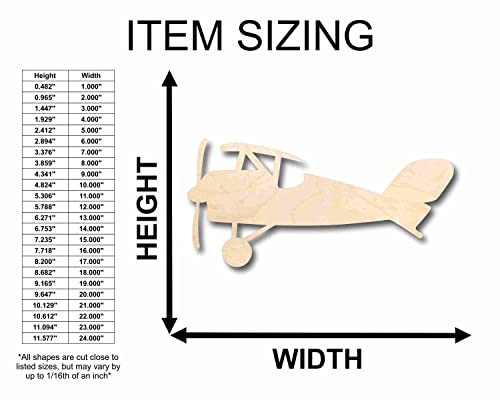 Unfinished Wood Toy Plane Silhouette - Craft- up to 24" DIY 18" / 3/4" 24 Hour Crafts