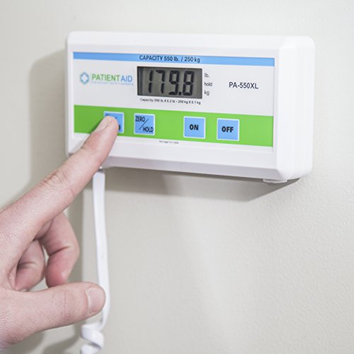 Medical Grade Floor Scale - Portable - Easy to Read Digital Display - Heavy Duty - Home, Hospital & Physician Use - Pound & Kilogram Settings - 12" x Patient Aid