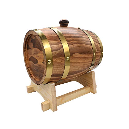 Large 10L Oak Aging Barrels Whiskey Barrel Dispenser Wine Bucket No Leak for Storage Wine & Spirits & Whisky (with baked oak chips) - WoodArtSupply