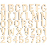 Focal20 Wooden Letters 4 Inch for Crafts Unfinished Wood Letters 4 inch and Numbers Set Small Wooden Alphabet Letters for DIY Painting Arts Home Focal20