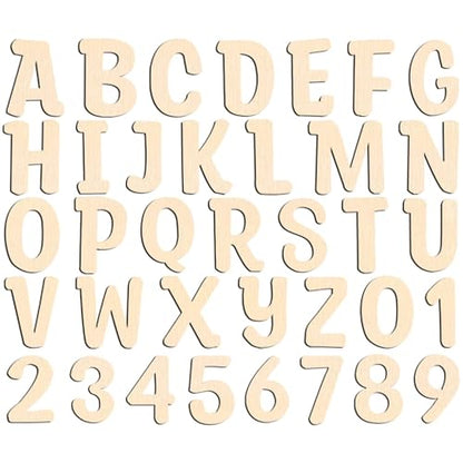 Focal20 Wooden Letters 4 Inch for Crafts Unfinished Wood Letters 4 inch and Numbers Set Small Wooden Alphabet Letters for DIY Painting Arts Home - WoodArtSupply