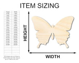 Unfinished Wood Butterfly | Insect | Animal | Wildlife | Craft Cutout | up to 24" DIY 5" / 1/4" 24 Hour Crafts