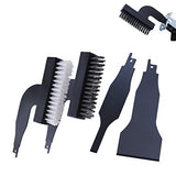 4 pcs Rust Removing Brush Shovel Set Nylon Wire Abrasive Brushes Reciprocating Blade Sabre Saw Cleaning Tool for Tile Cleaning, Floor Mud Cleaning, Walfront