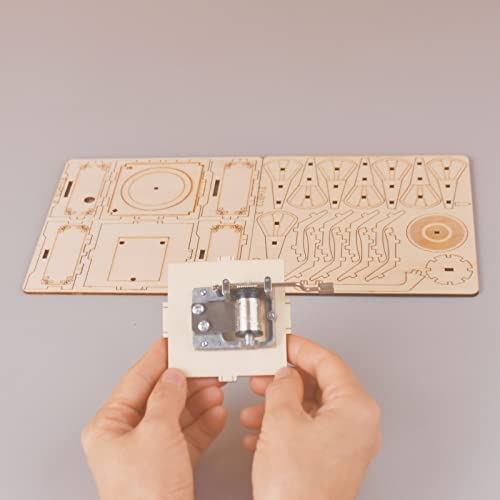 YII WMOC 3D Wooden Puzzle Music Box Phonograph Hand Crank Music Box Teaser Science and Education Education DIY Kits 3D Puzzles for Adults yii wmoc