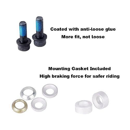 Kigauru Bike Disc Brake Mounting Bracket Aluminum Alloy CNC Machined Standard Caliper Post Mount Front 203mm Rear 180mm Rotor Adapter with Bolts Kigauru
